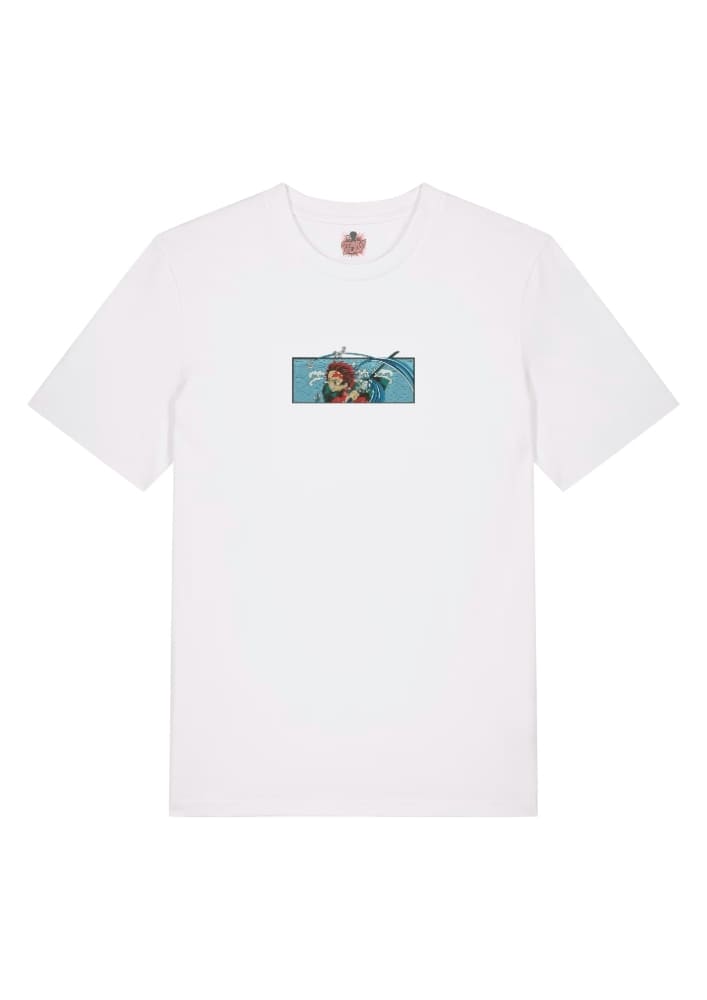 Camiseta Blanca Delantera Aliento de Agua - Tanjiro Kamado Aliento de Agua - Tanjiro Kamado