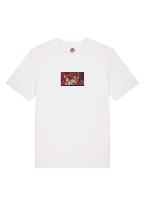 Camiseta Blanca Delantera El Guerrero Marcado - Guts El Guerrero Marcado - Guts