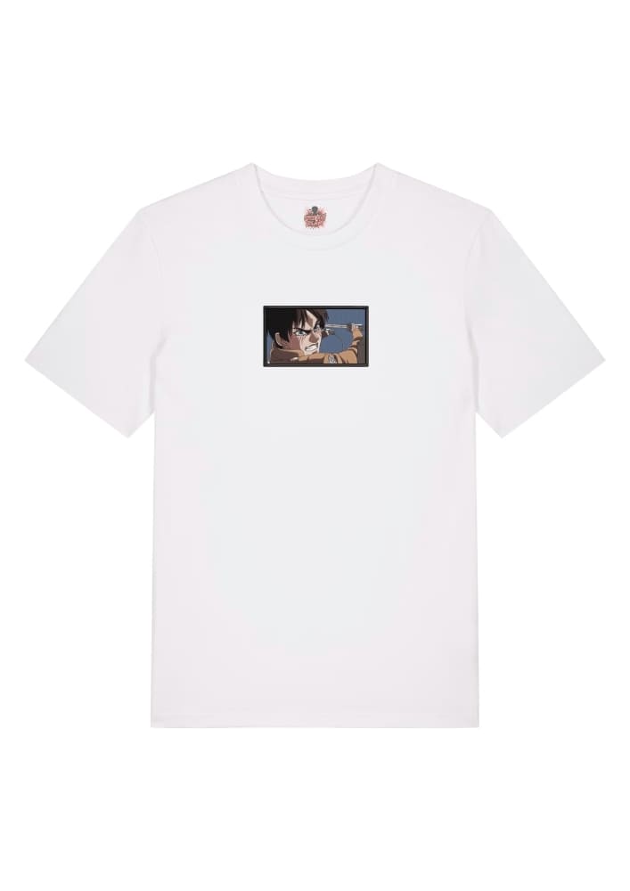 Camiseta Blanca Delantera Eren Ataque 3D - Eren Yeager Eren Ataque 3D - Eren Yeager