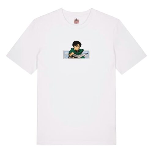 Camiseta Blanca Delantera Levi Corta Titanes - Levi Ackerman Levi Corta Titanes - Levi Ackerman