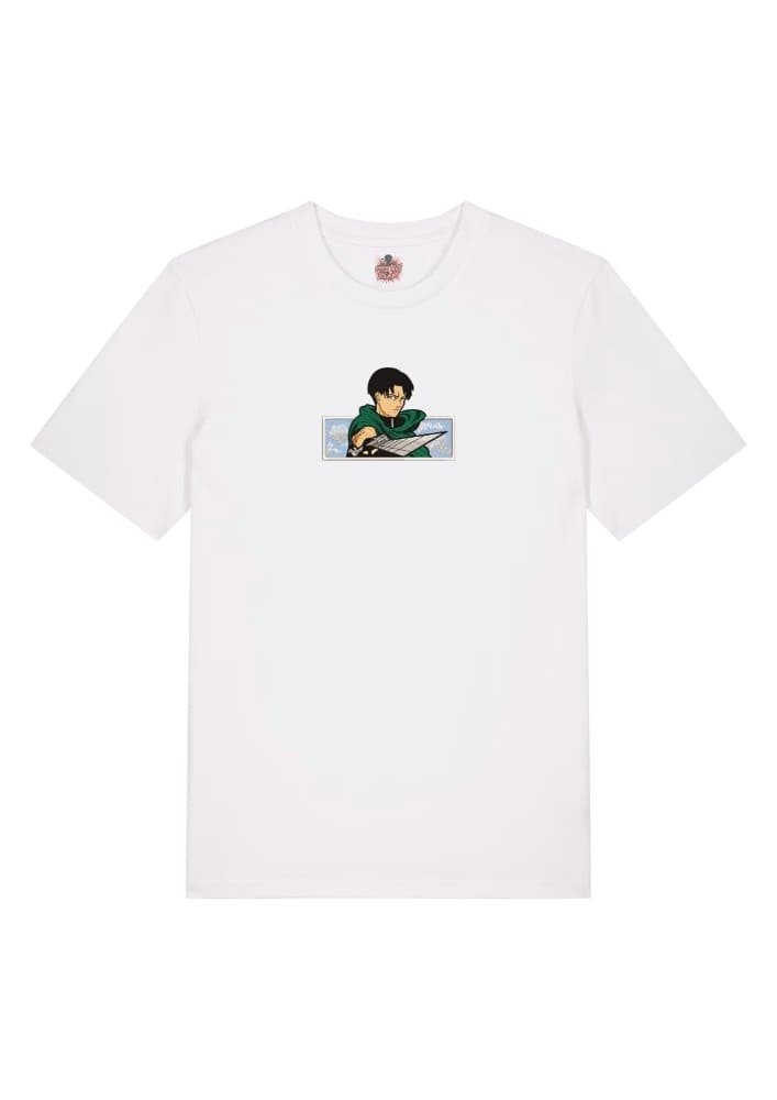 Camiseta Blanca Delantera Levi Corta Titanes - Levi Ackerman Levi Corta Titanes - Levi Ackerman