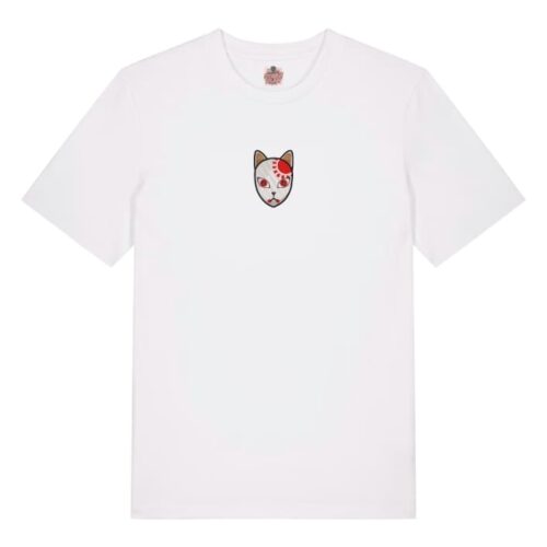 Camiseta Blanca Delantera Máscara - Tanjiro Kamado Máscara - Tanjiro Kamado