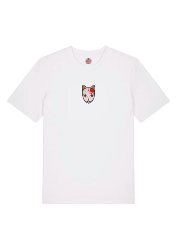 Camiseta Blanca Delantera Máscara - Tanjiro Kamado Máscara - Tanjiro Kamado