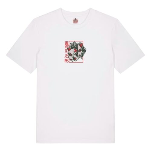 Camiseta Blanca Delantera Máscara del Coraje - Tanjiro Kamado Máscara del Coraje - Tanjiro Kamado