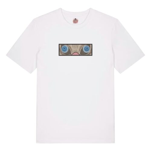 Camiseta Blanca Delantera Mirada Bestial - Inosuke Hashibira Mirada Bestial - Inosuke Hashibira