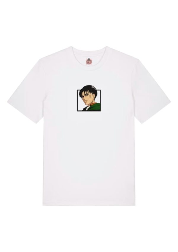 Camiseta Blanca Delantera Mirada de Hierro - Levi Ackerman Mirada de Hierro - Levi Ackerman