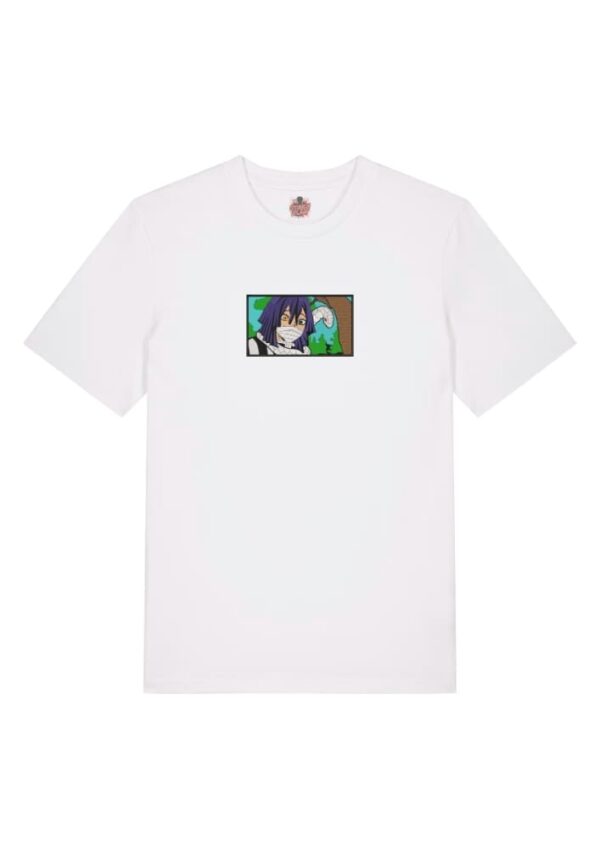 Camiseta Blanca Delantera Mirada de Serpiente - Obanai Iguro Mirada de Serpiente - Obanai Iguro