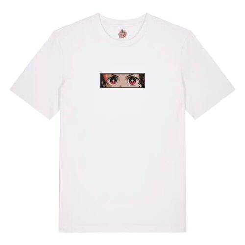 Camiseta Blanca Delantera Mirada del Sol Naciente - Tanjiro Eyes Mirada del Sol Naciente - Tanjiro Kamado