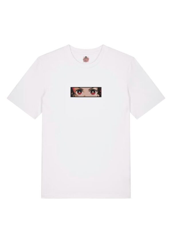 Camiseta Blanca Delantera Mirada del Sol Naciente - Tanjiro Eyes Mirada del Sol Naciente - Tanjiro Kamado