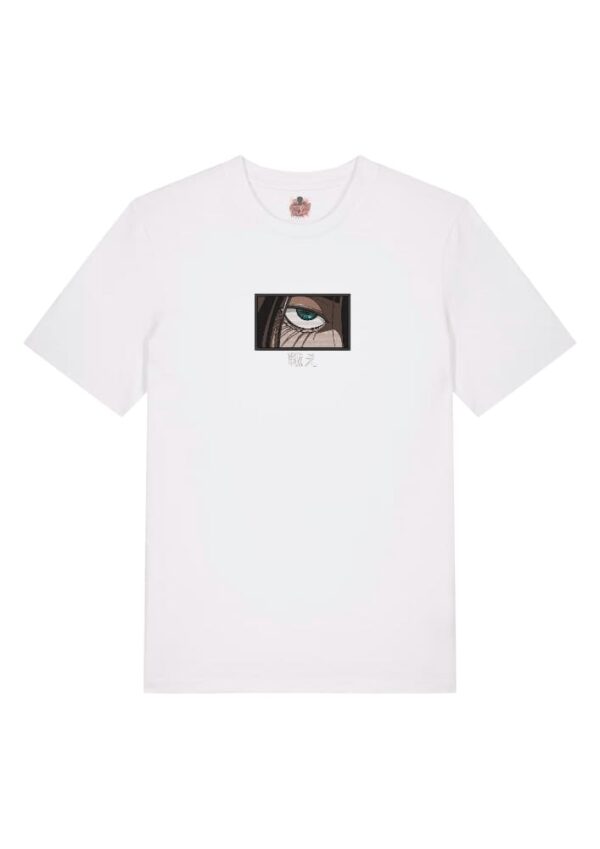 Camiseta Blanca Delantera Ojo del Titán - Eren Yeager Ojo del Titán - Eren Yeager