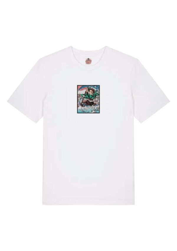 Camiseta Blanca Delantera Oleada Cortante - Tanjiro Kamado Oleada Cortante - Tanjiro Kamado