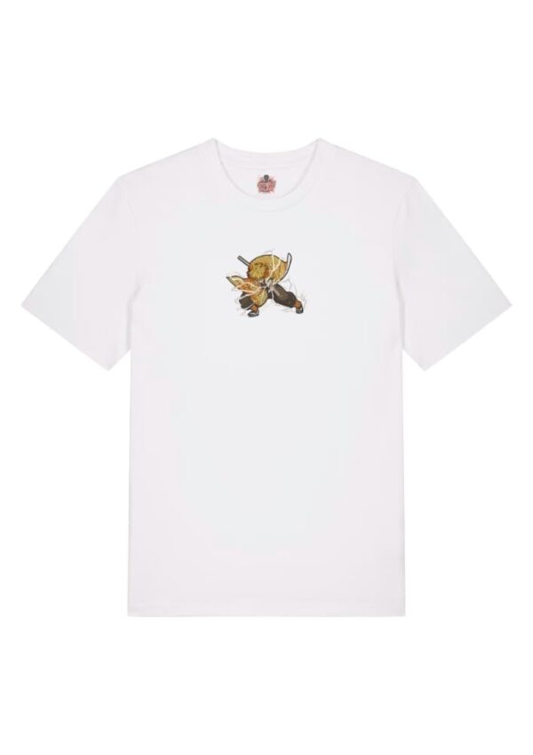 Camiseta Blanca Delantera Rayo de Combate - Zenitsu Agatsuma Rayo de Combate - Zenitsu Agatsuma