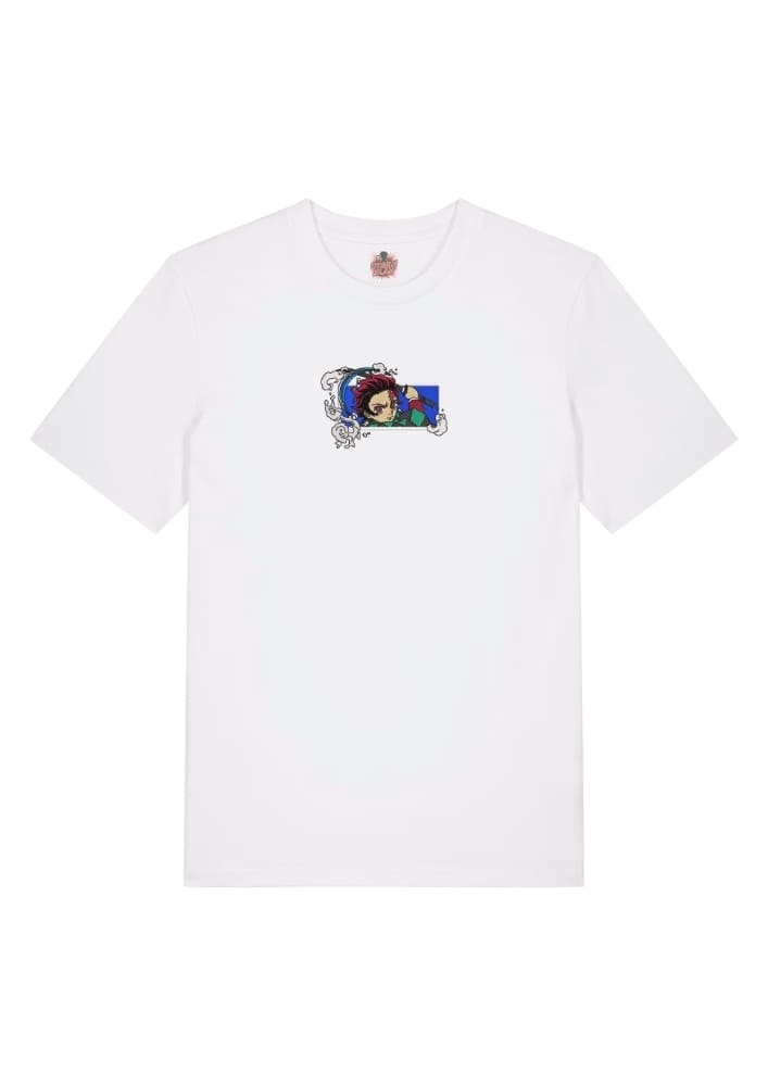 Camiseta Blanca Delantera Respiración del Agua - Tanjiro Kamado Respiración del Agua - Tanjiro Kamado