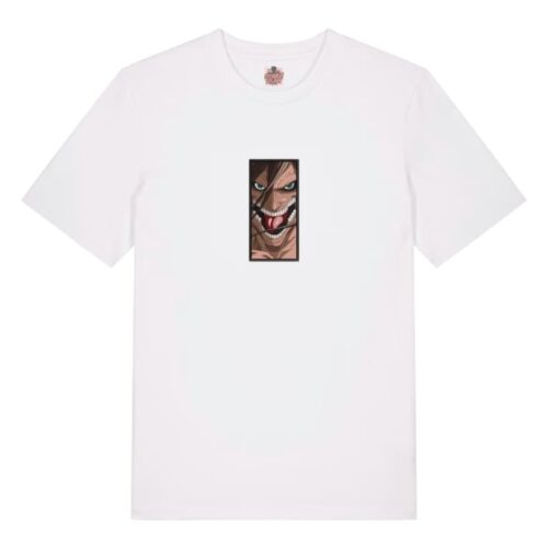 Camiseta Blanca Delantera Rugido del Titán - Eren Yeager Rugido del Titán - Eren Yeager