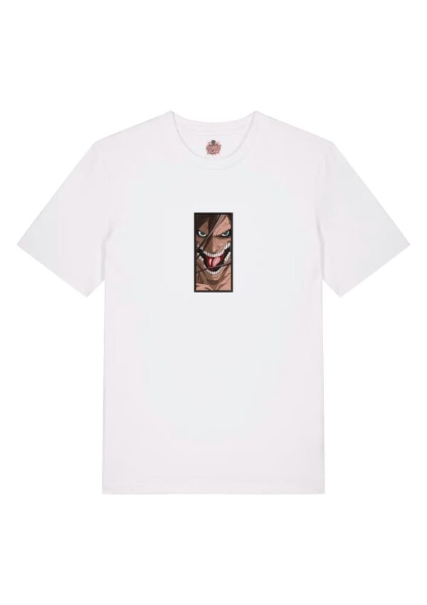 Camiseta Blanca Delantera Rugido del Titán - Eren Yeager Rugido del Titán - Eren Yeager