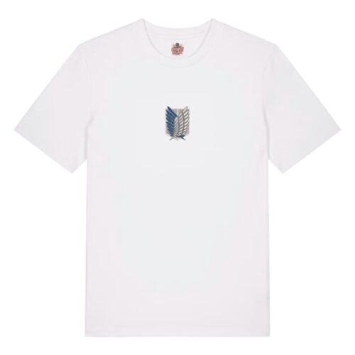 Camiseta Blanca Delantera Símbolo Ataque a los Titanes Símbolo Ataque a los Titanes