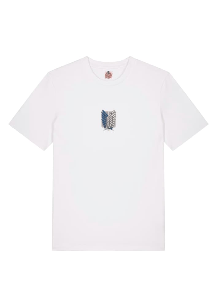 Camiseta Blanca Delantera Símbolo Ataque a los Titanes Símbolo Ataque a los Titanes