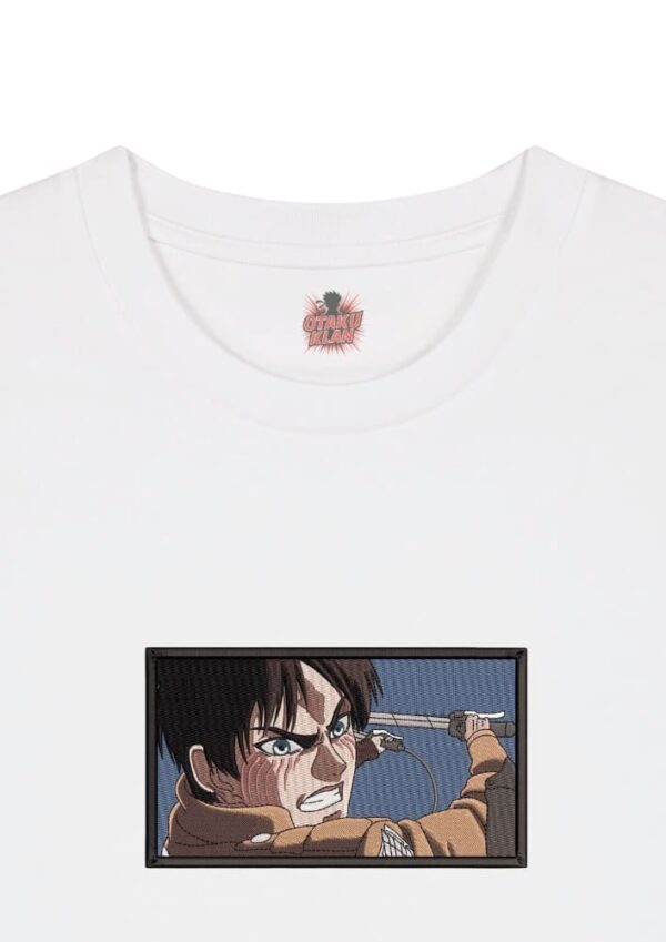 Camiseta Blanca Detalle Eren Ataque 3D - Eren Yeager Eren Ataque 3D - Eren Yeager