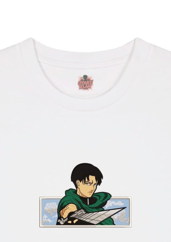 Camiseta Blanca Detalle Levi Corta Titanes - Levi Ackerman Levi Corta Titanes - Levi Ackerman