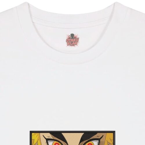 Camiseta Blanca Detalle Llamas del Valor - Kyojuro Rengoku Llamas del Valor - Kyojuro Rengoku