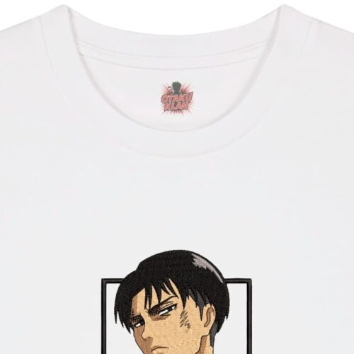Camiseta Blanca Detalle Mirada de Hierro - Levi Ackerman Mirada de Hierro - Levi Ackerman