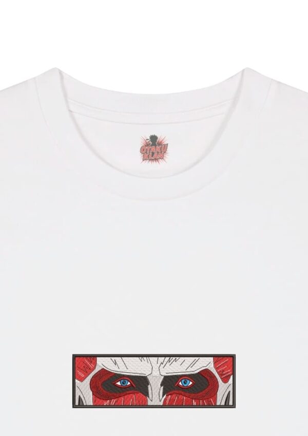 Camiseta Blanca Detalle Mirada del Titán Colosal - Titán Colosal Mirada del Titán Colosal - Titán Colosal