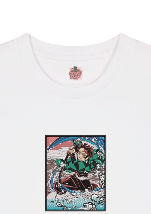 Camiseta Blanca Detalle Oleada Cortante - Tanjiro Kamado Oleada Cortante - Tanjiro Kamado