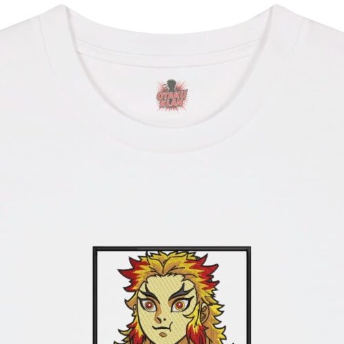 Camiseta Blanca Detalle Rengoku Eat - Kyojuro Rengoku Rengoku Eat - Kyojuro Rengoku