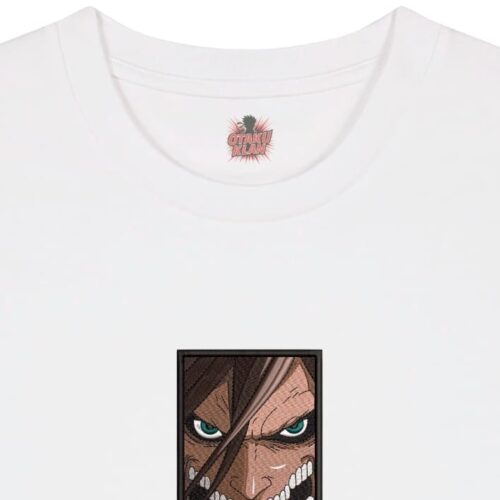 Camiseta Blanca Detalle Rugido del Titán - Eren Yeager Rugido del Titán - Eren Yeager