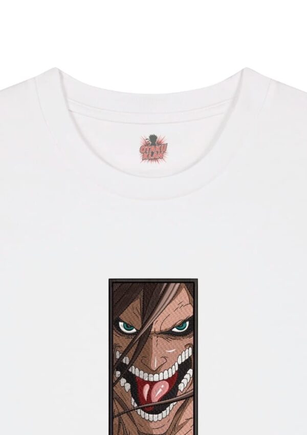 Camiseta Blanca Detalle Rugido del Titán - Eren Yeager Rugido del Titán - Eren Yeager
