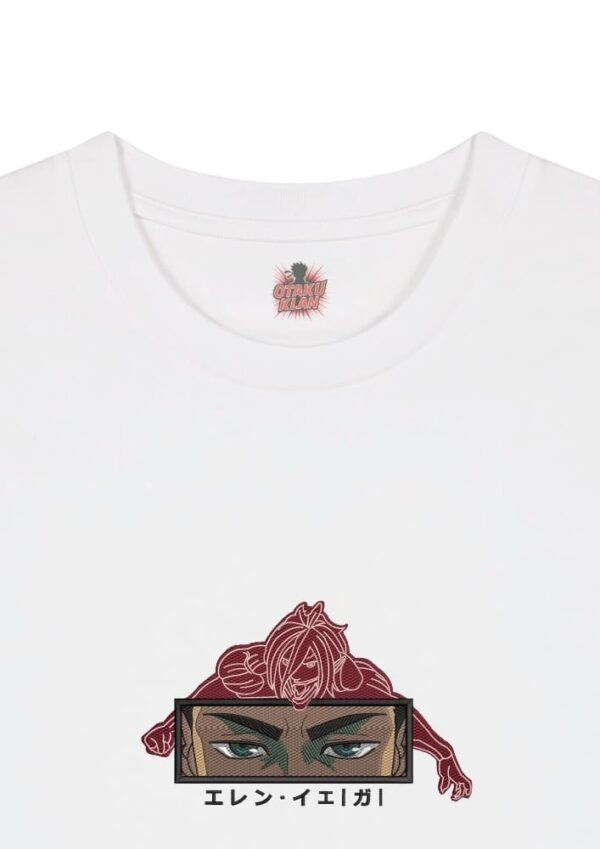 Camiseta Blanca Detalle Titán Gaze - Eren Yeager Titán Gaze - Eren Yeager