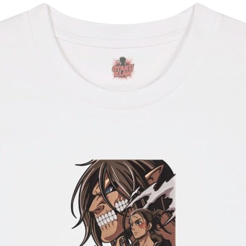 Camiseta Blanca Detalle Transformación - Eren Yeager Transformación - Eren Yeager