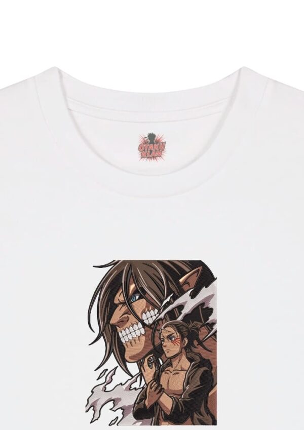 Camiseta Blanca Detalle Transformación - Eren Yeager Transformación - Eren Yeager