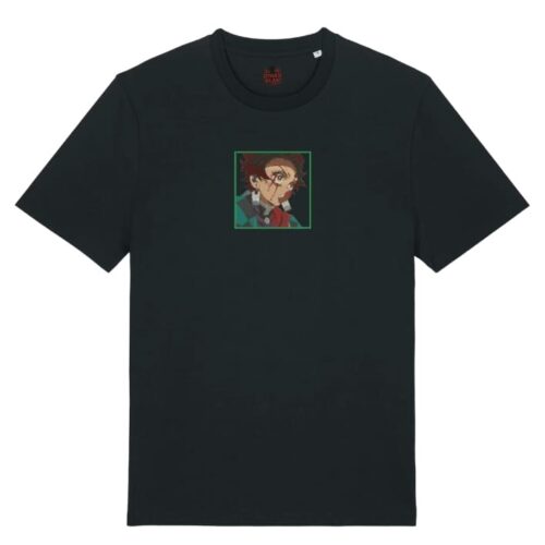 Camiseta Negra Delantera Determinación Escarlata - Tanjiro Kamado Determinación Escarlata - Tanjiro Kamado