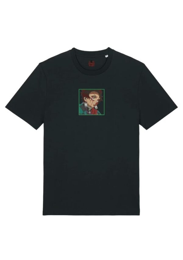Camiseta Negra Delantera Determinación Escarlata - Tanjiro Kamado Determinación Escarlata - Tanjiro Kamado