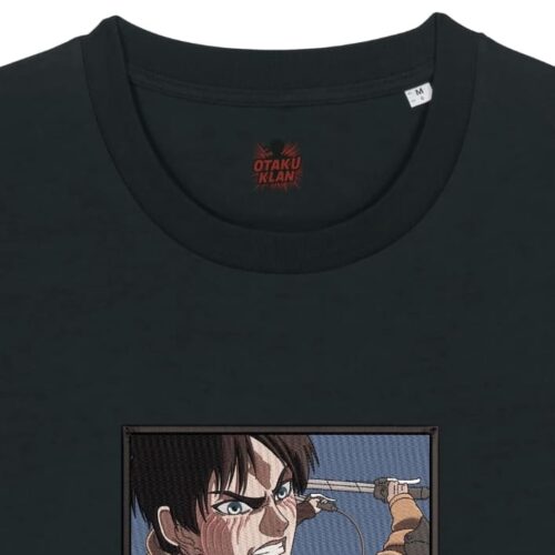 Camiseta Negra Delantera Eren Ataque 3D - Eren Yeager (2) Eren Ataque 3D - Eren Yeager