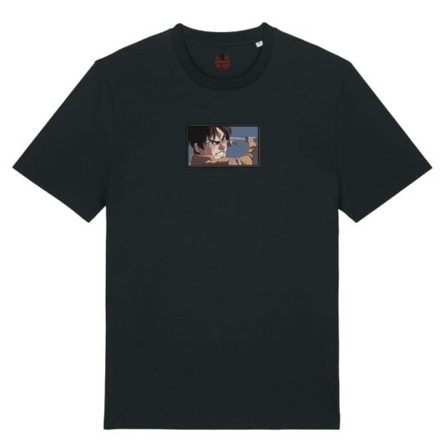 Camiseta Negra Delantera Eren Ataque 3D - Eren Yeager Eren Ataque 3D - Eren Yeager