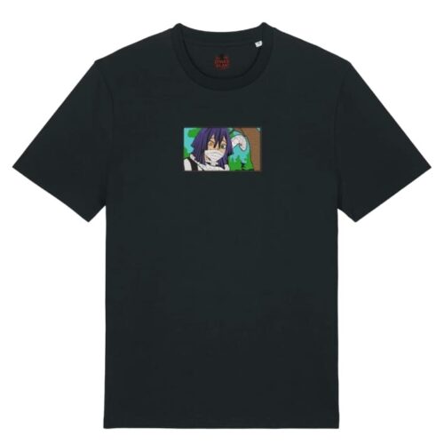 Camiseta Negra Delantera Mirada de Serpiente - Obanai Iguro Mirada de Serpiente - Obanai Iguro