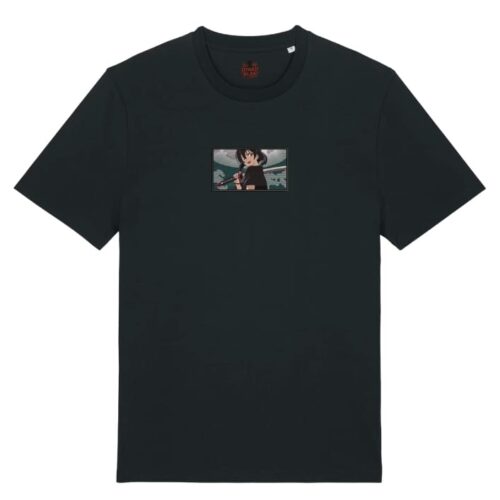 Camiseta Negra Delantera Postura de Yoruichi - Yoruichi Shihoin Postura de Yoruichi - Yoruichi Shihoin