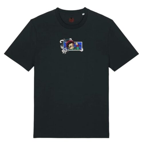 Camiseta Negra Delantera Respiración del Agua - Tanjiro Kamado Respiración del Agua - Tanjiro Kamado