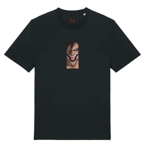 Camiseta Negra Delantera Rugido del Titán - Eren Yeager Rugido del Titán - Eren Yeager