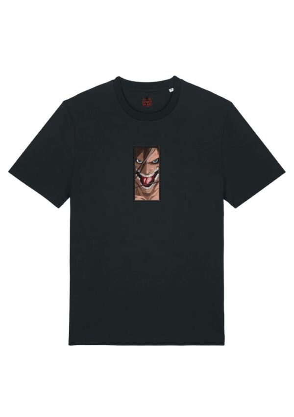Camiseta Negra Delantera Rugido del Titán - Eren Yeager Rugido del Titán - Eren Yeager