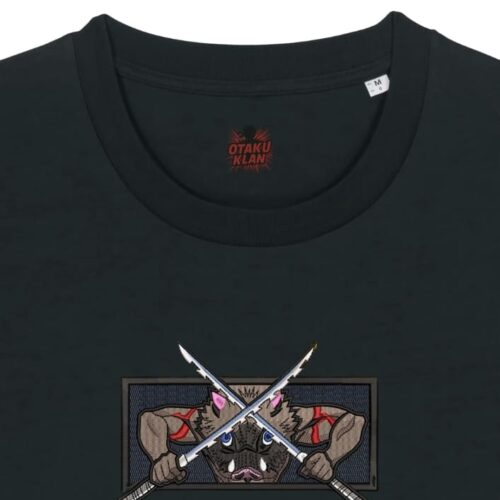 Camiseta Negra Detalle Beast Blades - Inosuke Hashibira Beast Blades - Inosuke Hashibira
