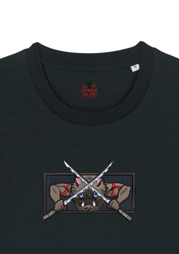 Camiseta Negra Detalle Beast Blades - Inosuke Hashibira Beast Blades - Inosuke Hashibira