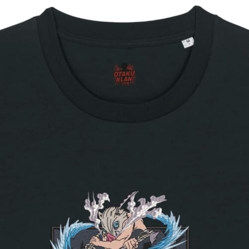 Camiseta Negra Detalle Danza de las Bestias - Inosuke Hashibira Danza de las Bestias - Inosuke Hashibira