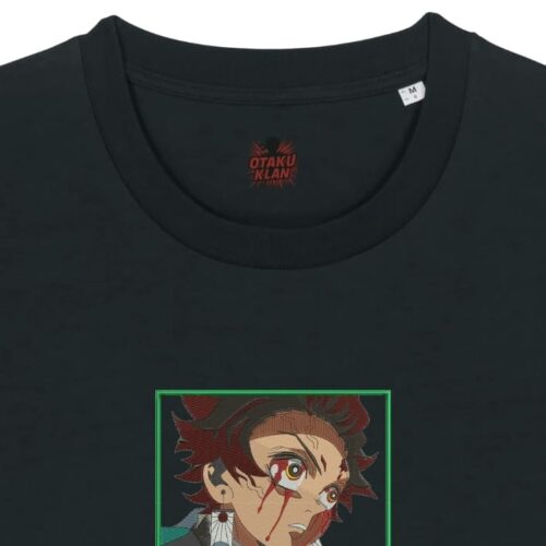 Camiseta Negra Detalle Determinación Escarlata - Tanjiro Kamado Determinación Escarlata - Tanjiro Kamado