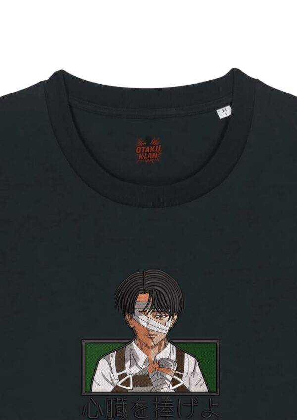 Camiseta Negra Detalle Juramento Herido - Levi Ackerman Juramento Herido - Levi Ackerman