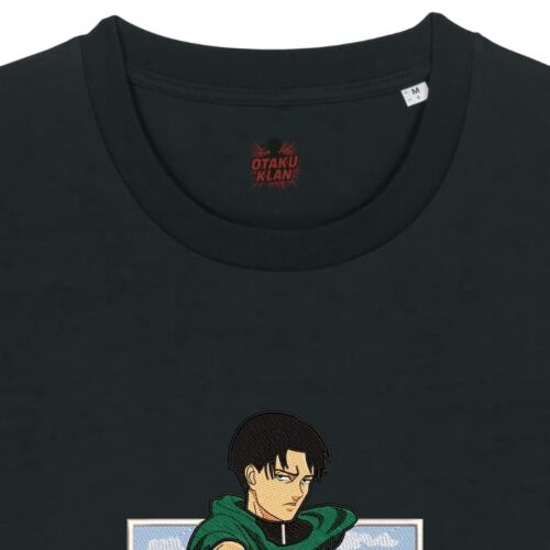 Camiseta Negra Detalle Levi Corta Titanes - Levi Ackerman Levi Corta Titanes - Levi Ackerman