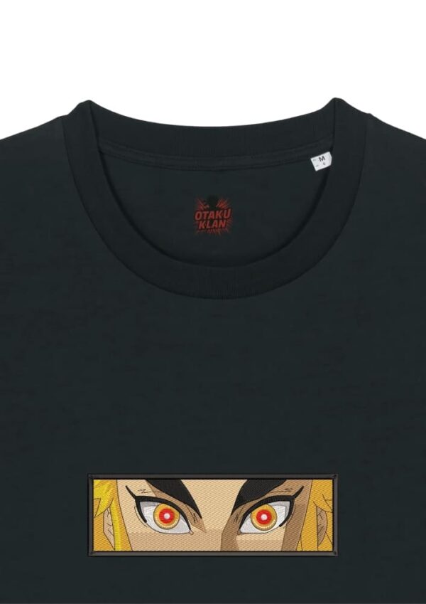 Camiseta Negra Detalle Llamas del Valor - Kyojuro Rengoku Llamas del Valor - Kyojuro Rengoku