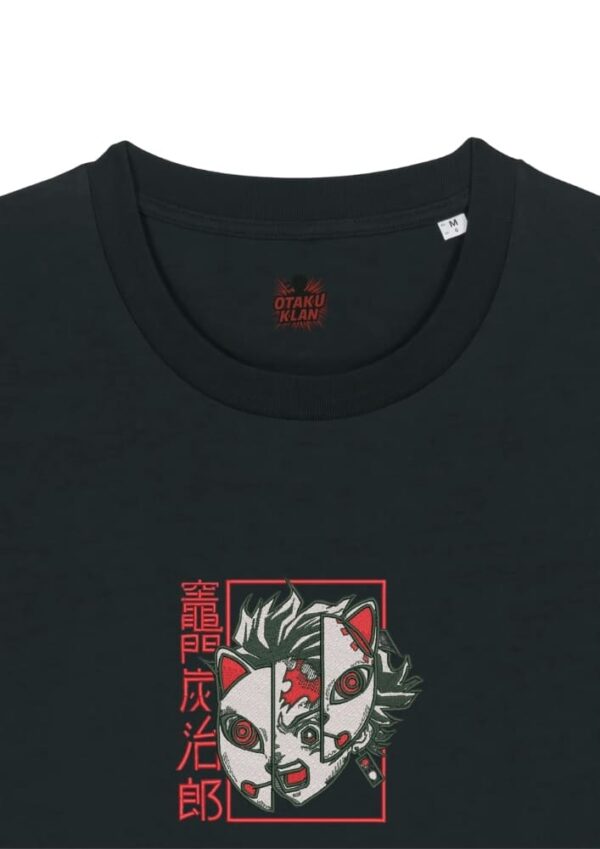 Camiseta Negra Detalle Máscara del Coraje - Tanjiro Kamado Máscara del Coraje - Tanjiro Kamado